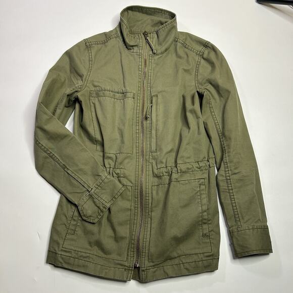 Madewell Fleet Jacket Military Army Green Chore Coat Size XS Canvas Zip Outdoor - Picture 1 of 8